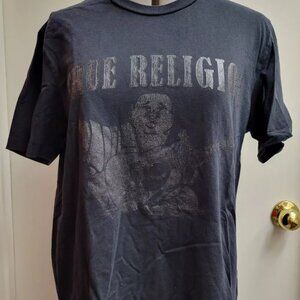 True Religion World Tour Black T Shirt Size Large Black Buddha Graphic